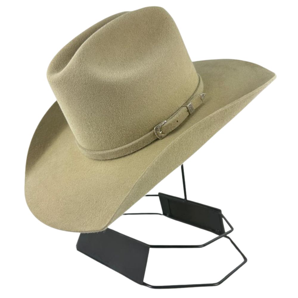 Chapéu Country Lagomarsino Cowboy Renegado Sombrero Pelo De Lebre Premium Bege Aba 10 Carneira De Couro