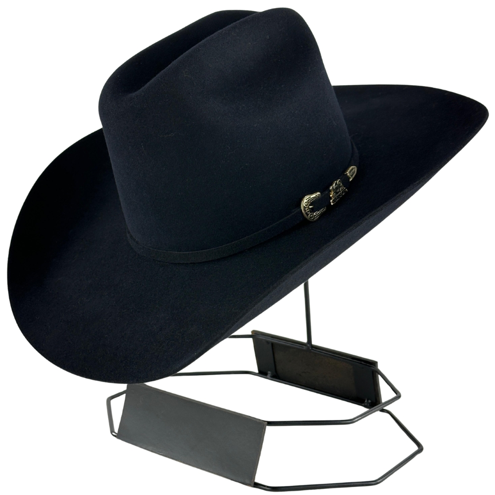 Chapéu Country Stetson Pelo De Lebre 160 Anos Azul Night Blue Carneira Em Couro Ref:64444