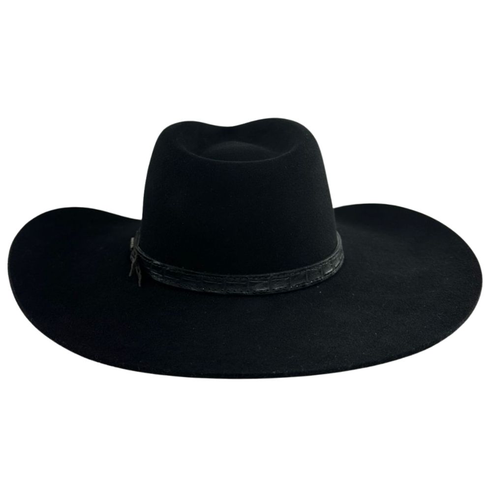 Stetson 黒 Chapéu Country Stetson Pelo De Lebre Preto Carneira Em Couro Ref