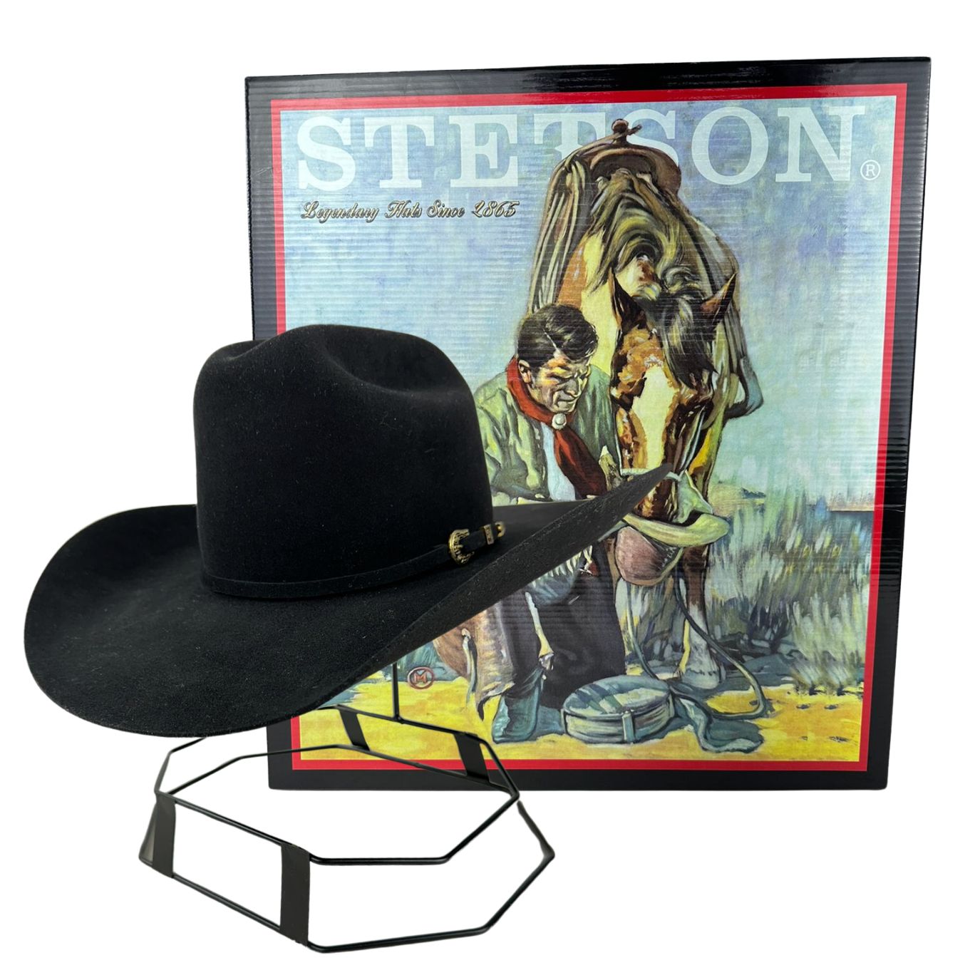 Chapéu Country Stetson Pelo de Lebre Aba 10,5 Preto Ref:64434 - Badana
