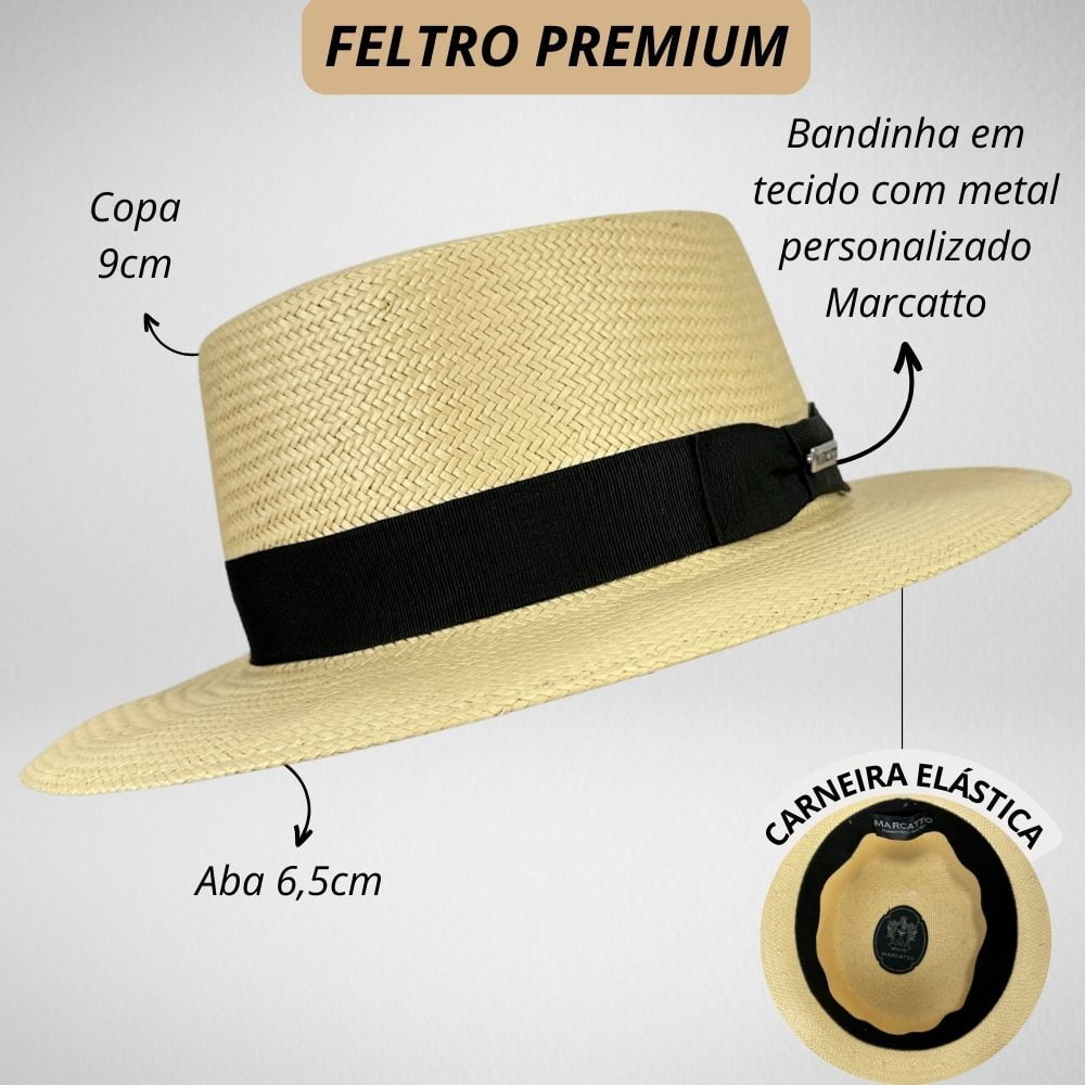 CHAPEU DE PALHA COUNTRY MARCATTO COR NATURAL