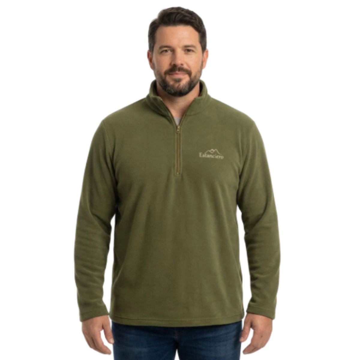 Blusa Masculina Estanciero Soft Verde Com Gola Alta E Zíper Ref: 5132 A.007