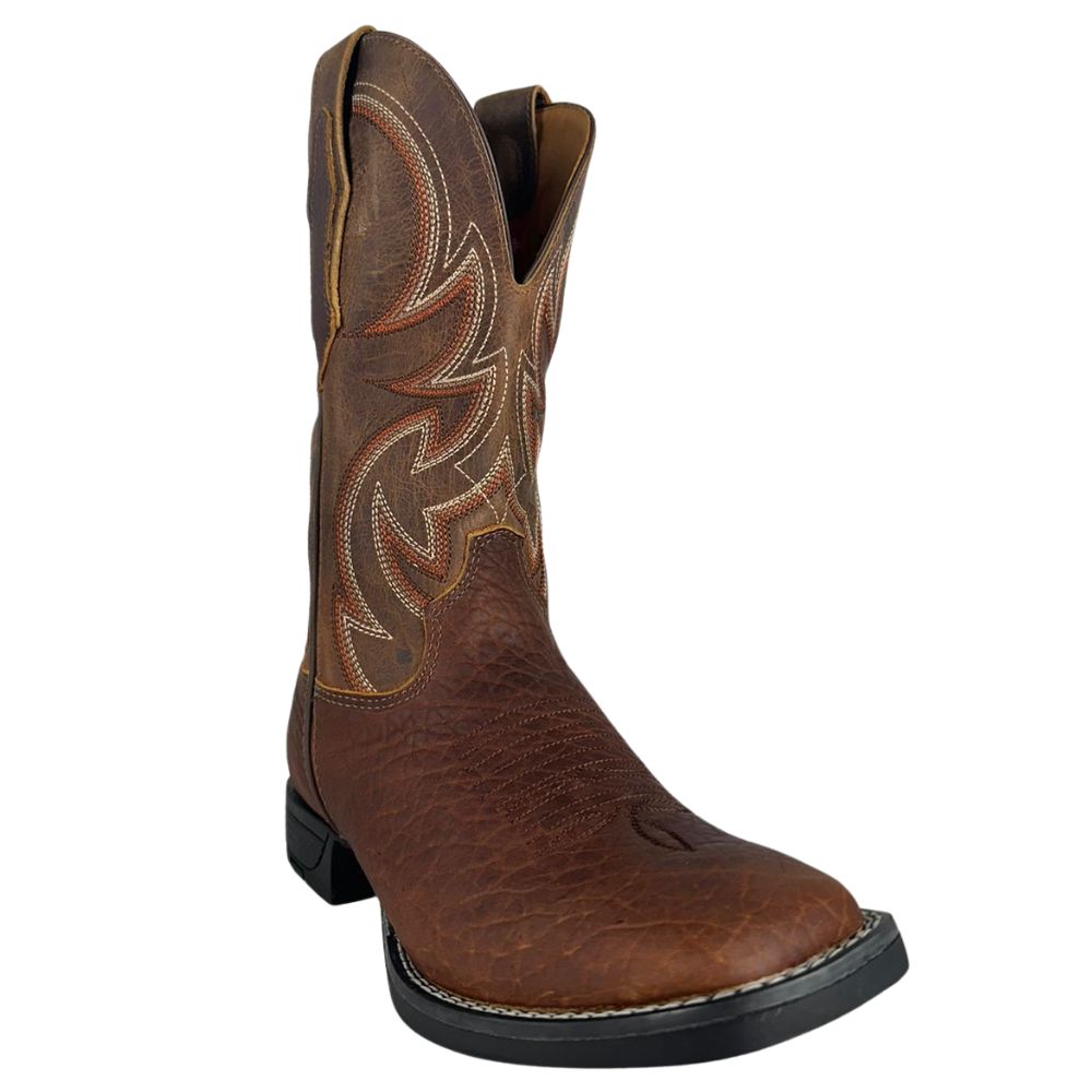 Bota Texana Masculina Goyazes Cabeça De Boi Brown Couro