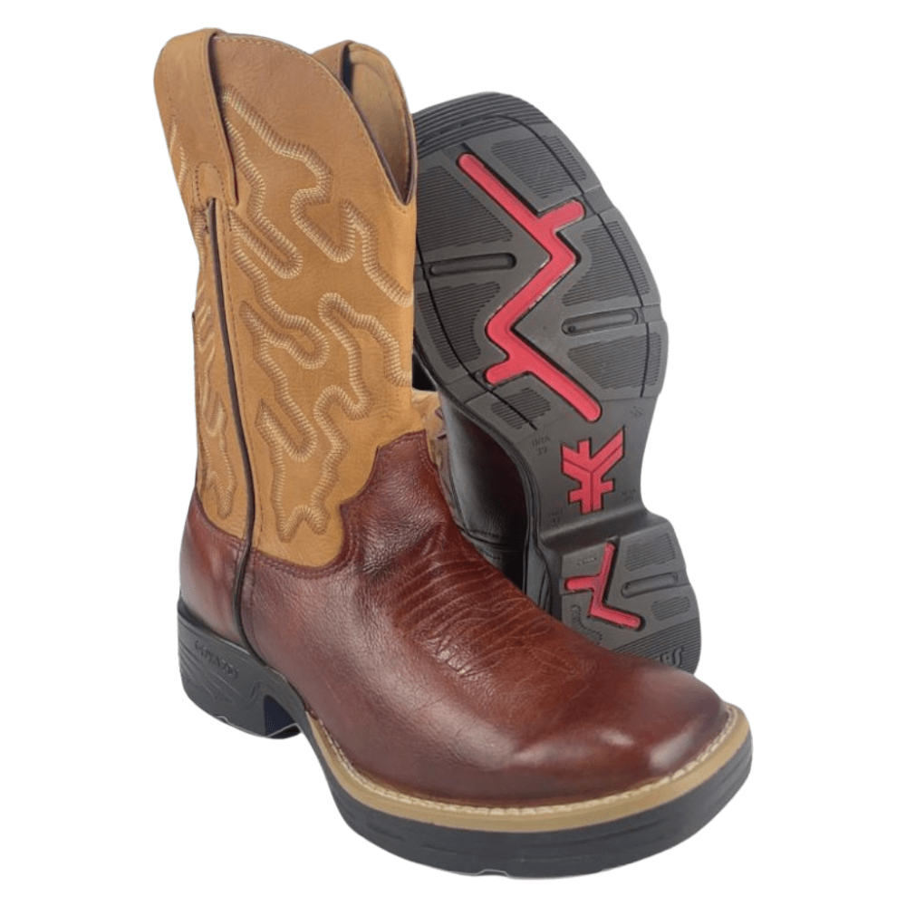 Bota Texana Masculina Goyazes Vernon Pinhão Couro Ref: 201559-CJ