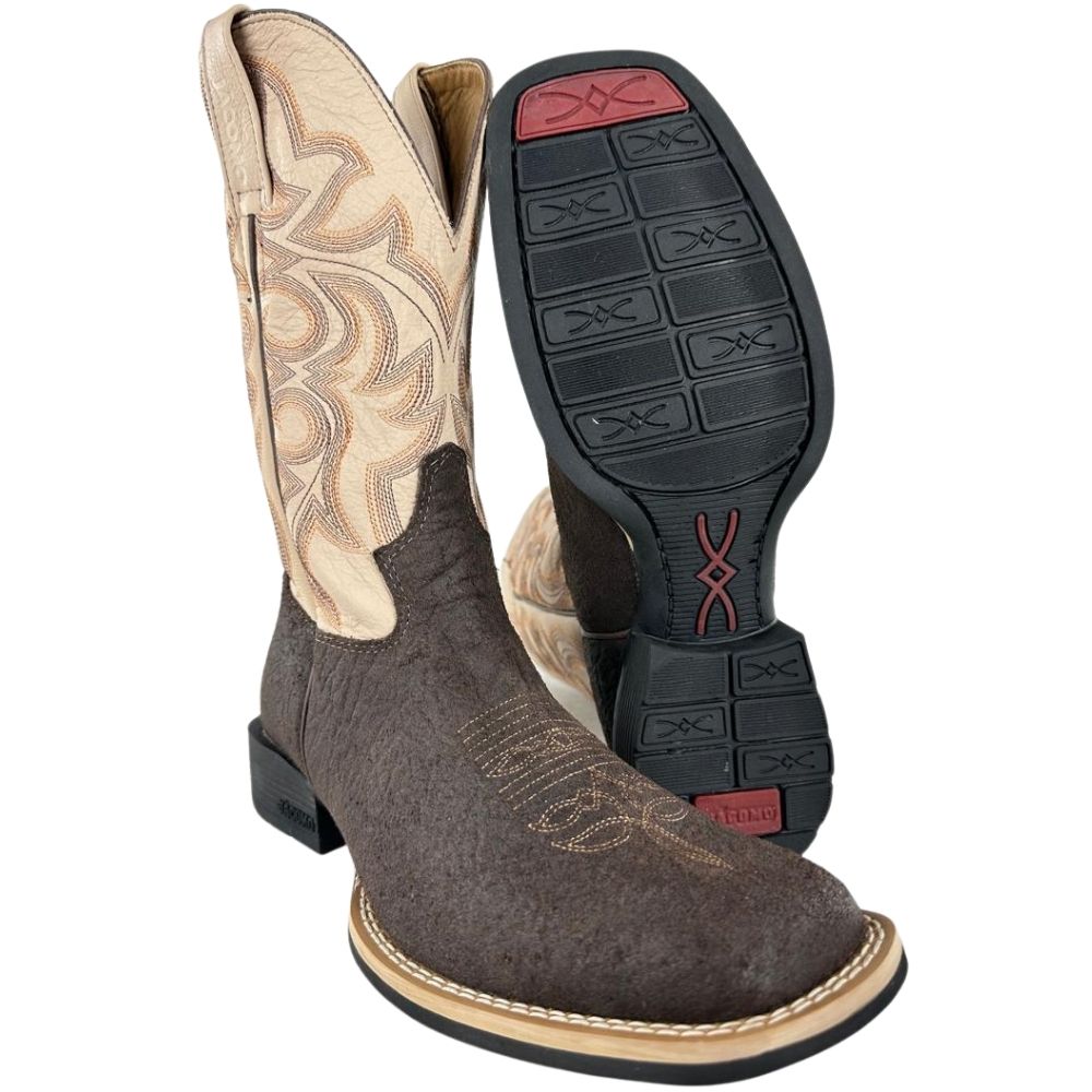 Bota Texana Masculina Jácomo Couro Packderme Café Confort Deserto Ref: 40071/UM