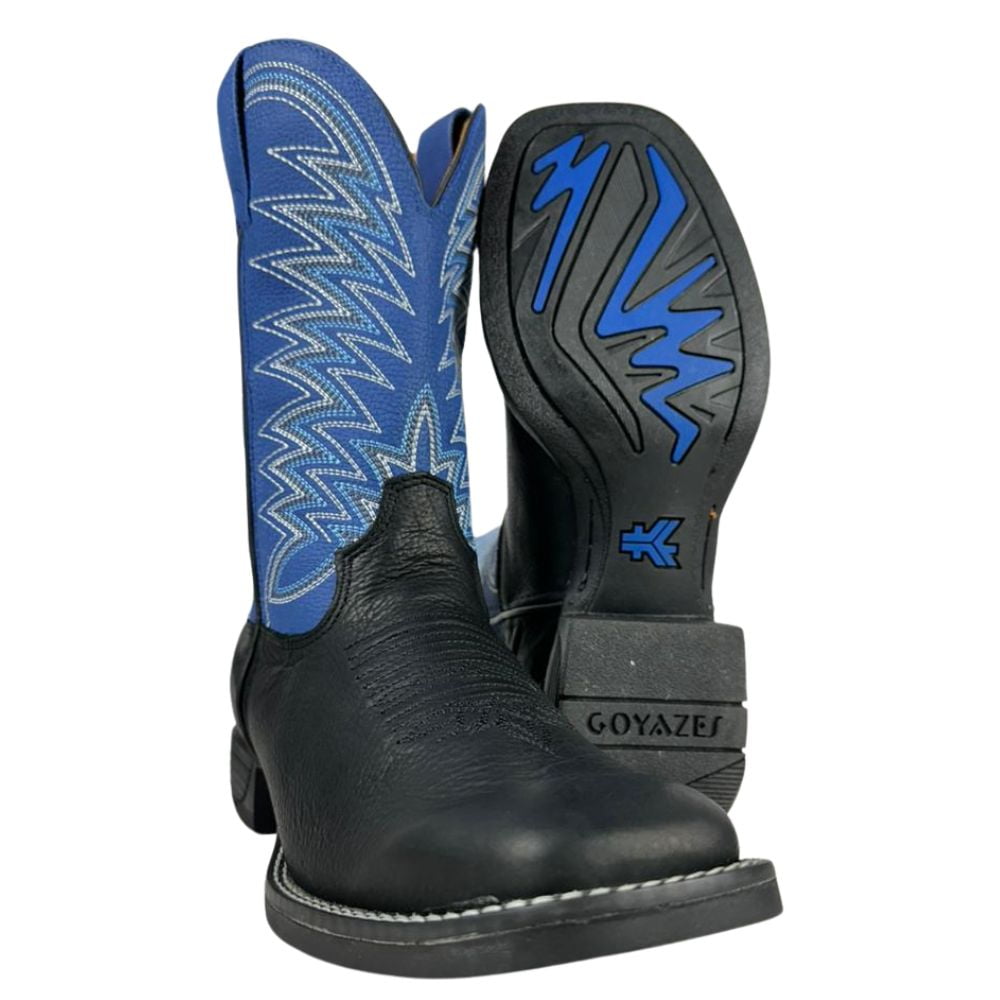 Bota Texana Masculina Goyazes - Preto/Azul Ref: 211502-CF