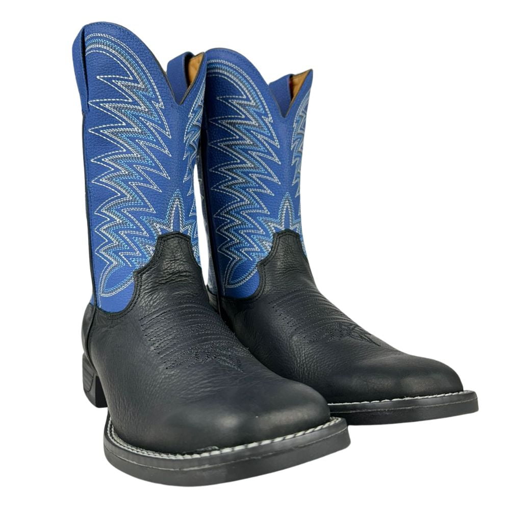 Bota Texana Masculina Goyazes - Preto/Azul Ref: 211502-CF - Badana