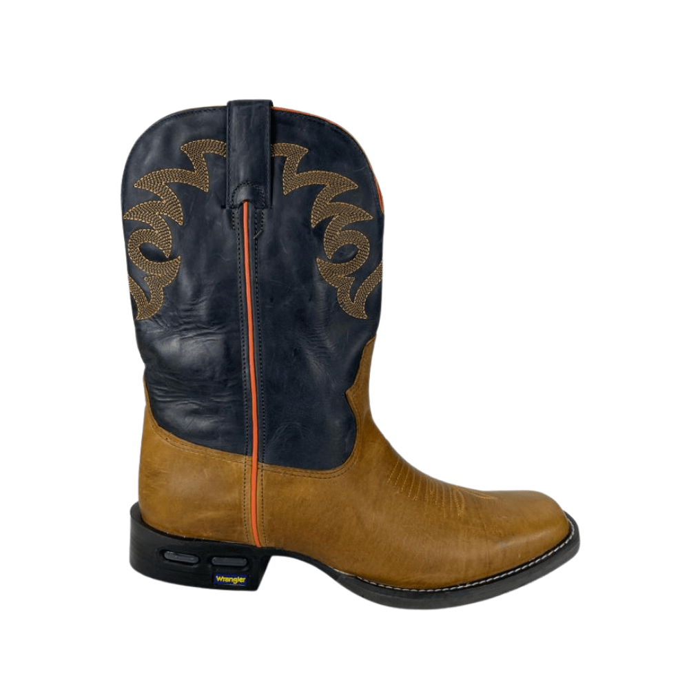 Bota Texana Masculina Wrangler 100% Couro Cano Preto - Badana