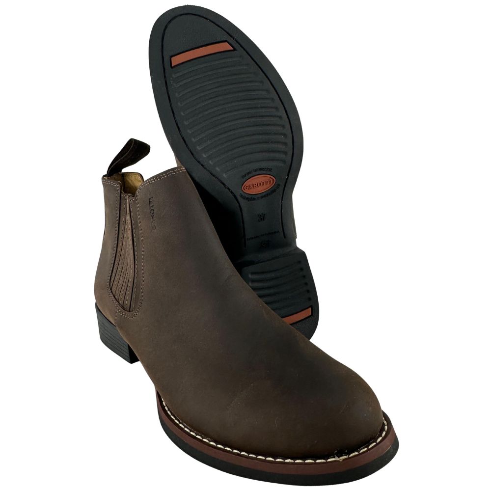 Botina Masculina Garotti Couro Crazy Horse Café Bournet Sola 1038 Pre Borracha - Ref:301-2327