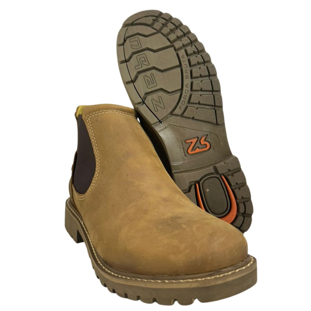 Botina Masculina Zebu Bico Redondo Couro Mustang Sela Ref:85020MS06
