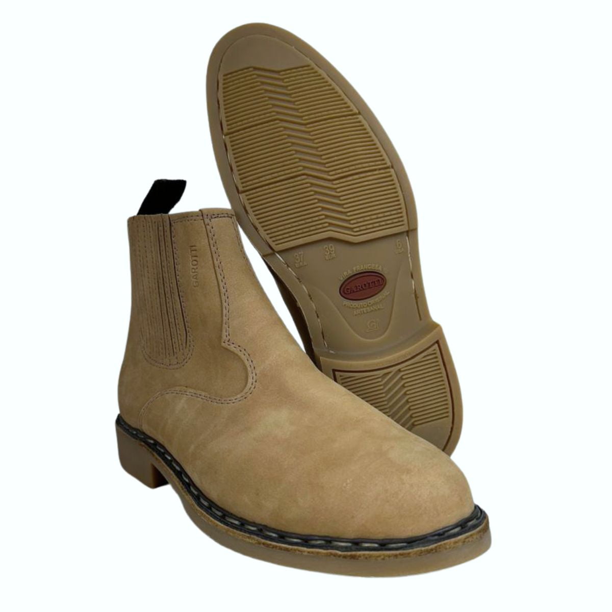 Botina Masculina Garotti Vira Francesa Nobuck Bg Ln - Ref 41 01901