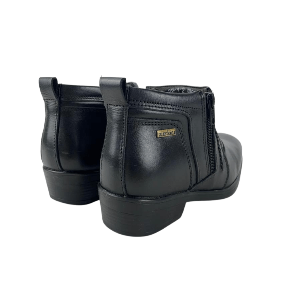 Sapato Masculino Zebu Social com Zíper Preto - Ref. 60085A - Badana