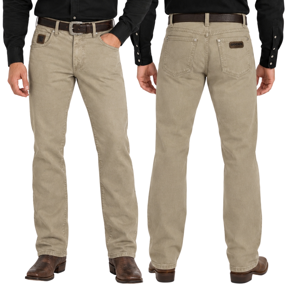 Calça Masculina Dock's Tradicional DW02 Amaciada Kaki Ref:104101