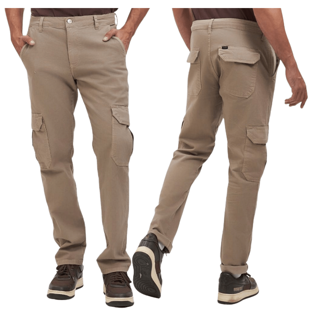 Calça Masculina Lee Cargo de Sarja Peletizada Caqui REF: 2506L