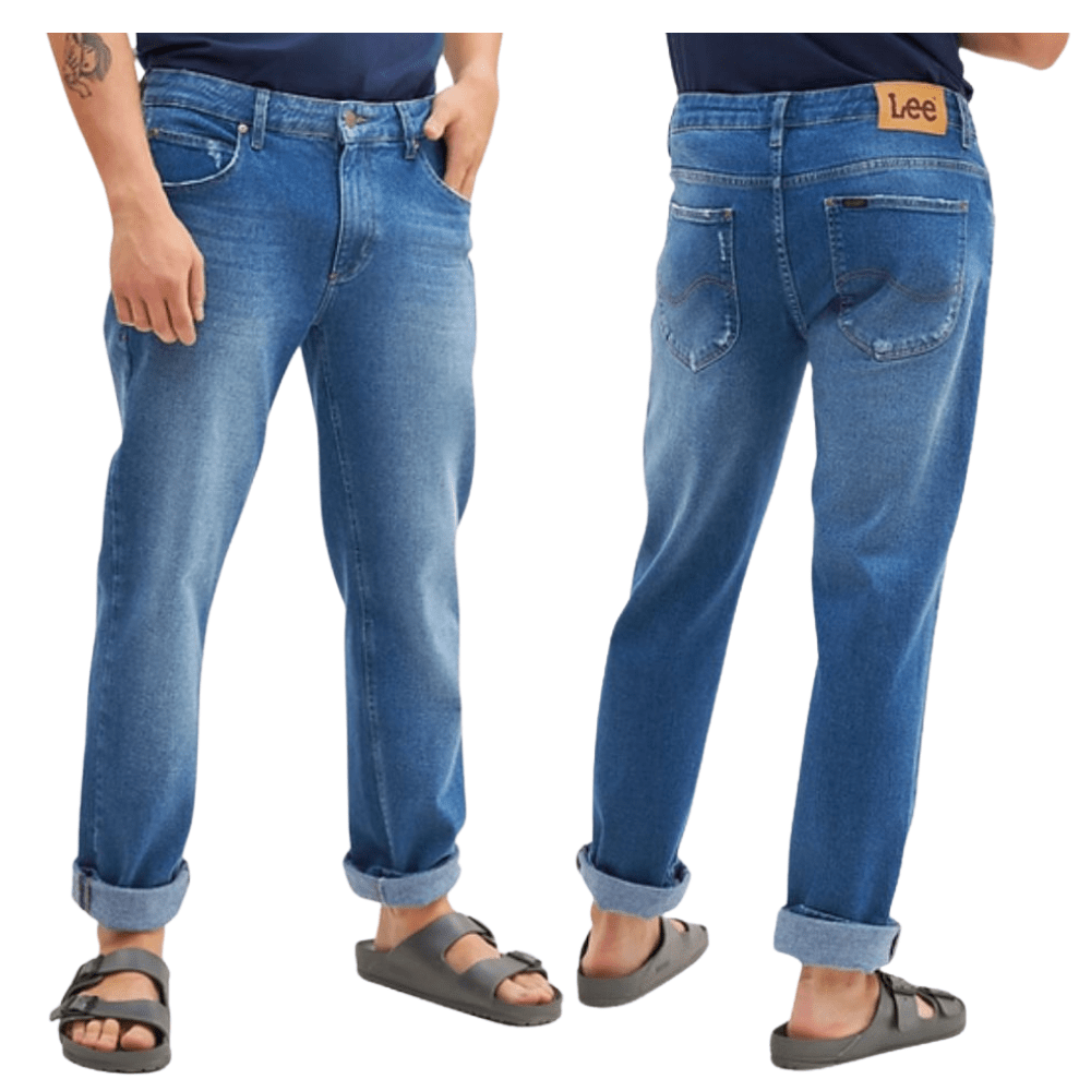 Calça Masculina Lee Jeans Azul Médio 1015 Com Stretch New Soft Up Tank Classic Fit Ref.1541L