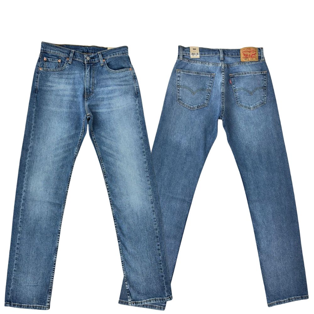 Calça Masculina Levi's 505 Regular Stretch Azul Médio Ref:005053076