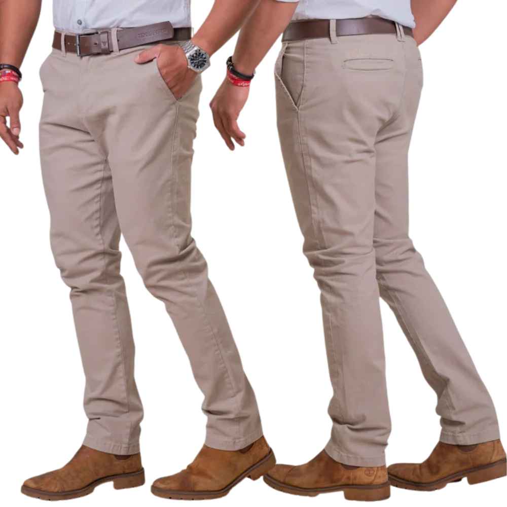 Calça Masculina Texas Farm Sarja Caqui Casual Bootcut Ref: PDMS001