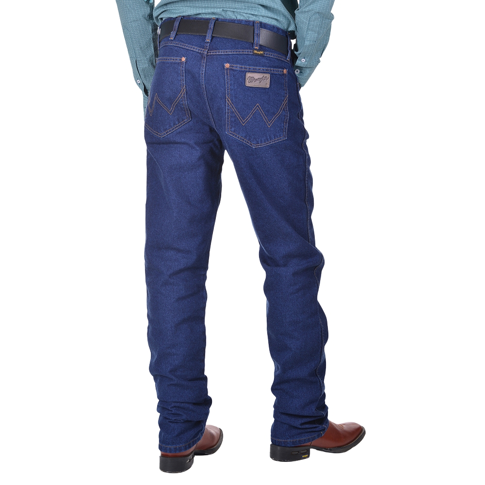 Calça Masculina Wrangler Jeans 13M Western Cowboy Azul Escuro REF