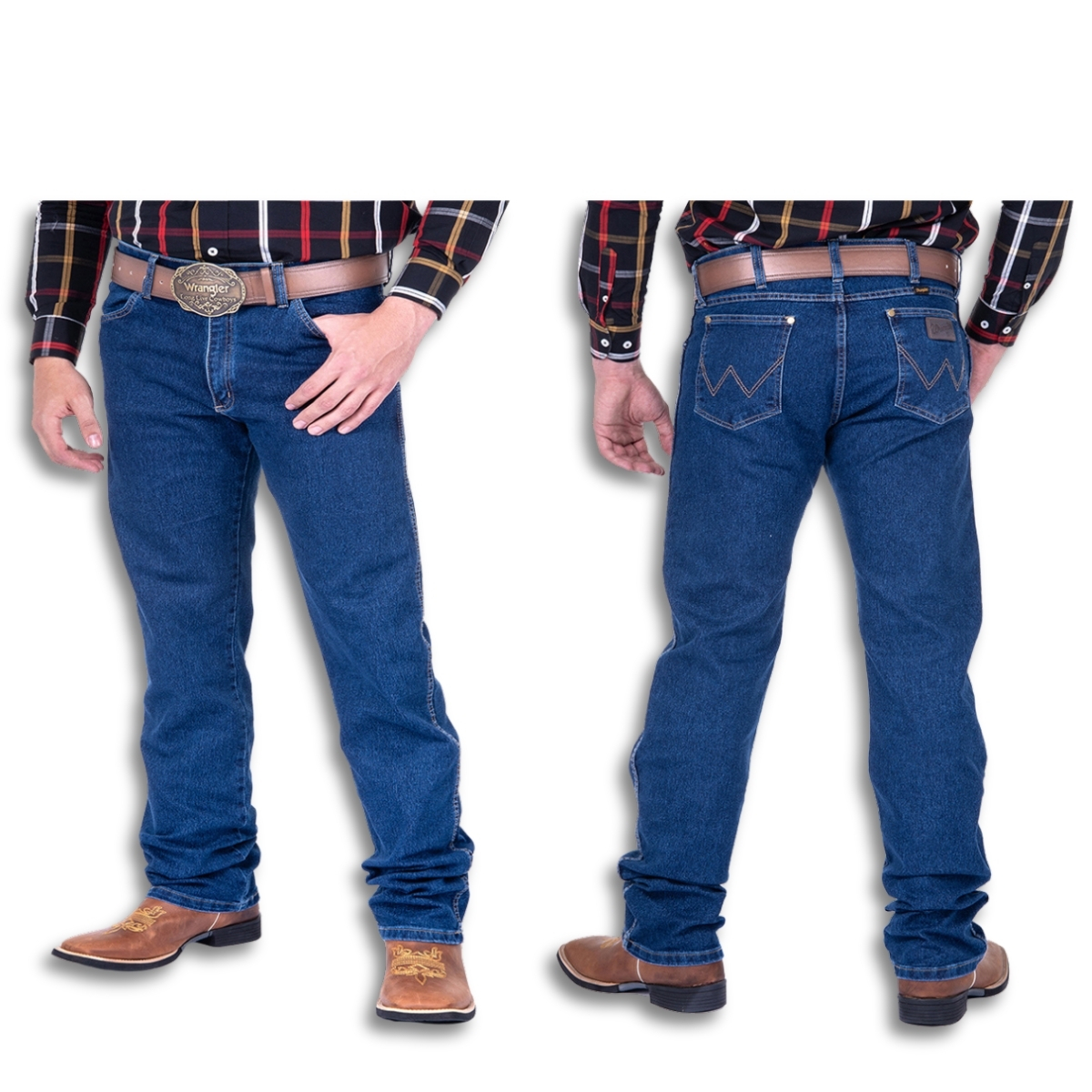 Calça Masculina Wrangler Jeans Azul Escuro 13M Big E Tall Elastic Waistband - REF: 13MS68438UN