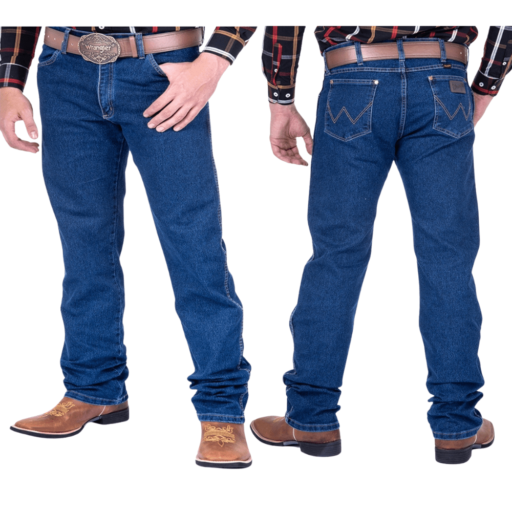 Calça Masculina Wrangler Jeans Azul Escuro 13M Big E Tall Elastic Waistband - REF: 13MS68438UN