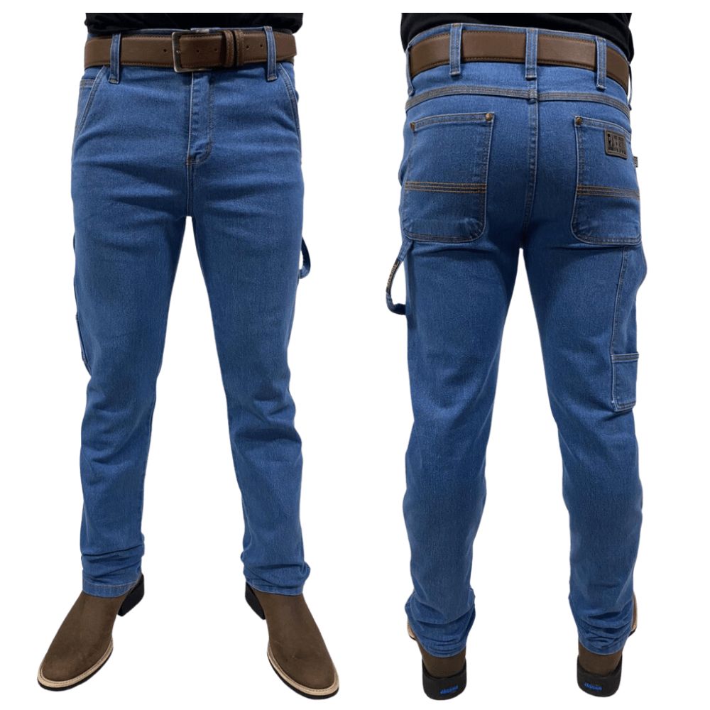 Calça Jeans Masculina Carpinteira Race Bull Delavê