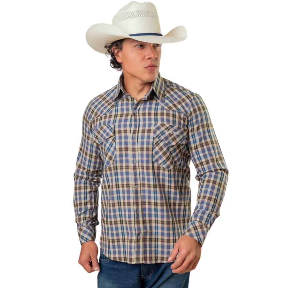 Camisa Masculina Texas Farm Flanelada Western Xadrez Policromado - Ref:CAL653