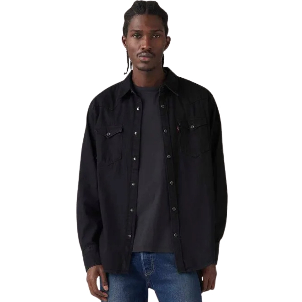 Camisa Masculina Levi's Barstow Western Standard Fit Manga Longa Preta REF:857440002