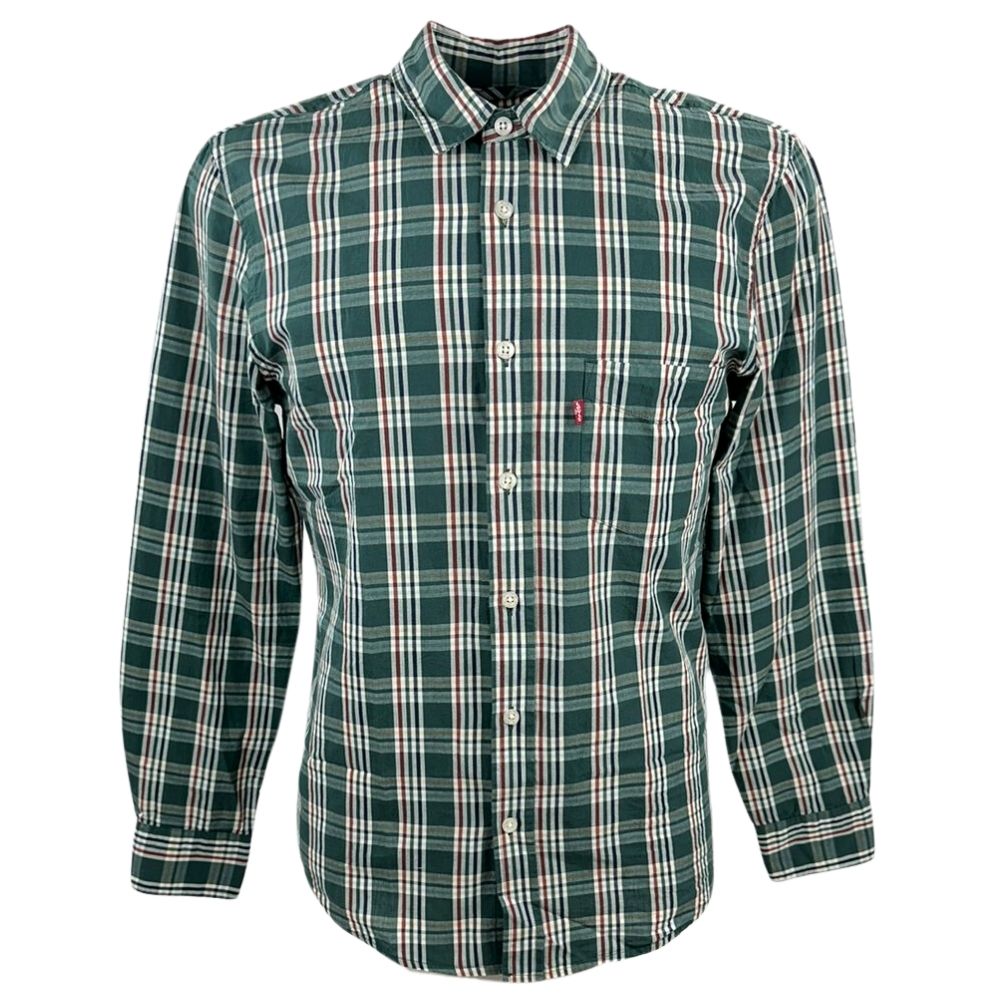 Camisa Masculina Levi's Manga Longa Xadrez Verde/Off White REF: LB0050037