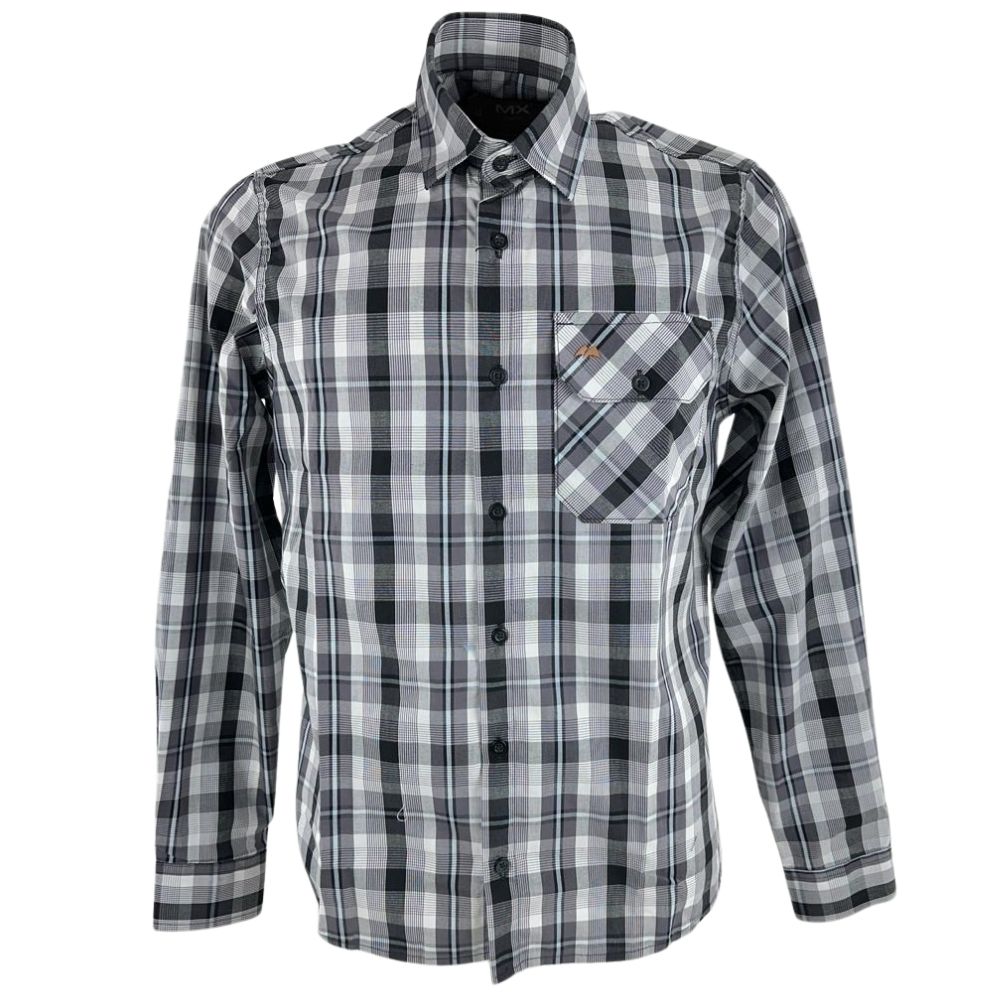 Camisa Masculina MX 72 Country Manga Longa Xadrez Preto 100% Austin Ref: 25565
