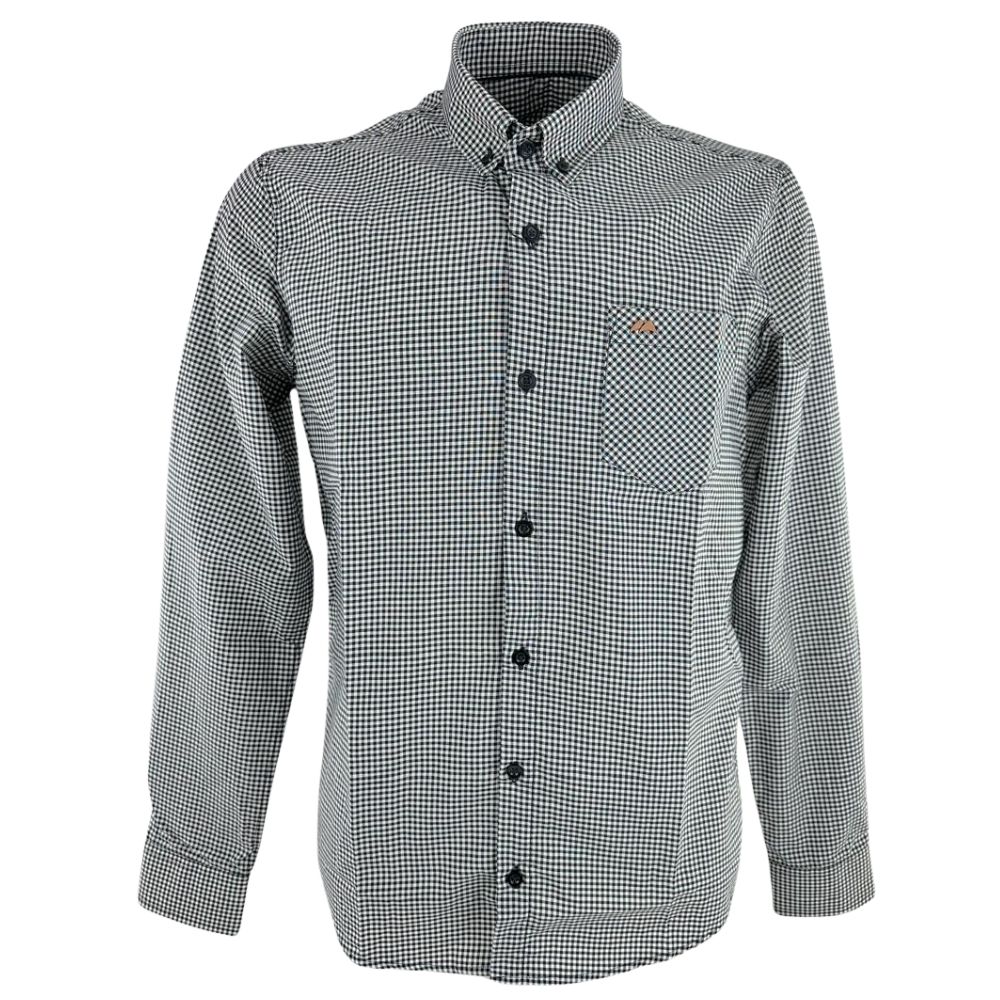 Camisa Masculina MX 72 Country Manga Longa Xadrez Preto E Branco Miudo Turim Ref: 25564