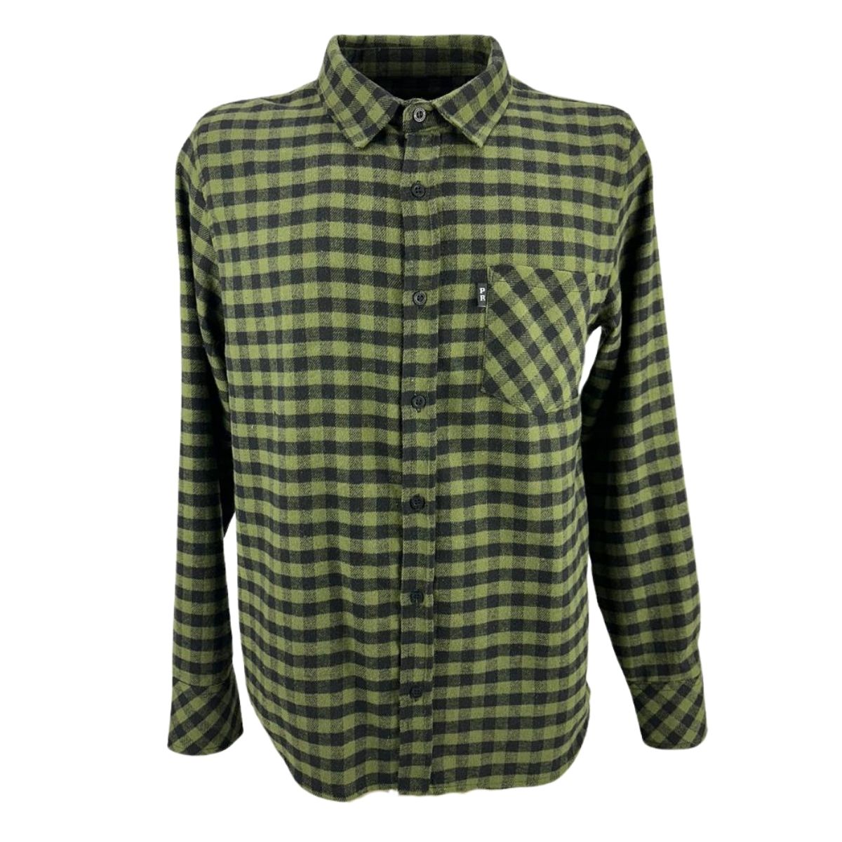 Camisa Masculina Pura Raça Country Manga Longa Flanela Xadrez Verde R.07.0077.0036