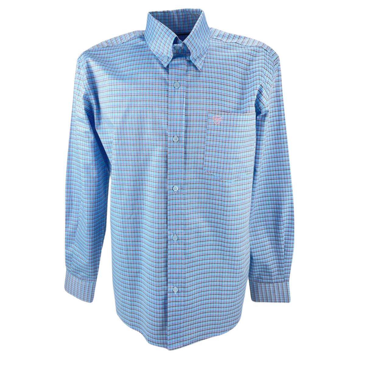 Camisa Masculina Radade Manga Longa Xadrez Azul Claro Ref:XN FIFTY