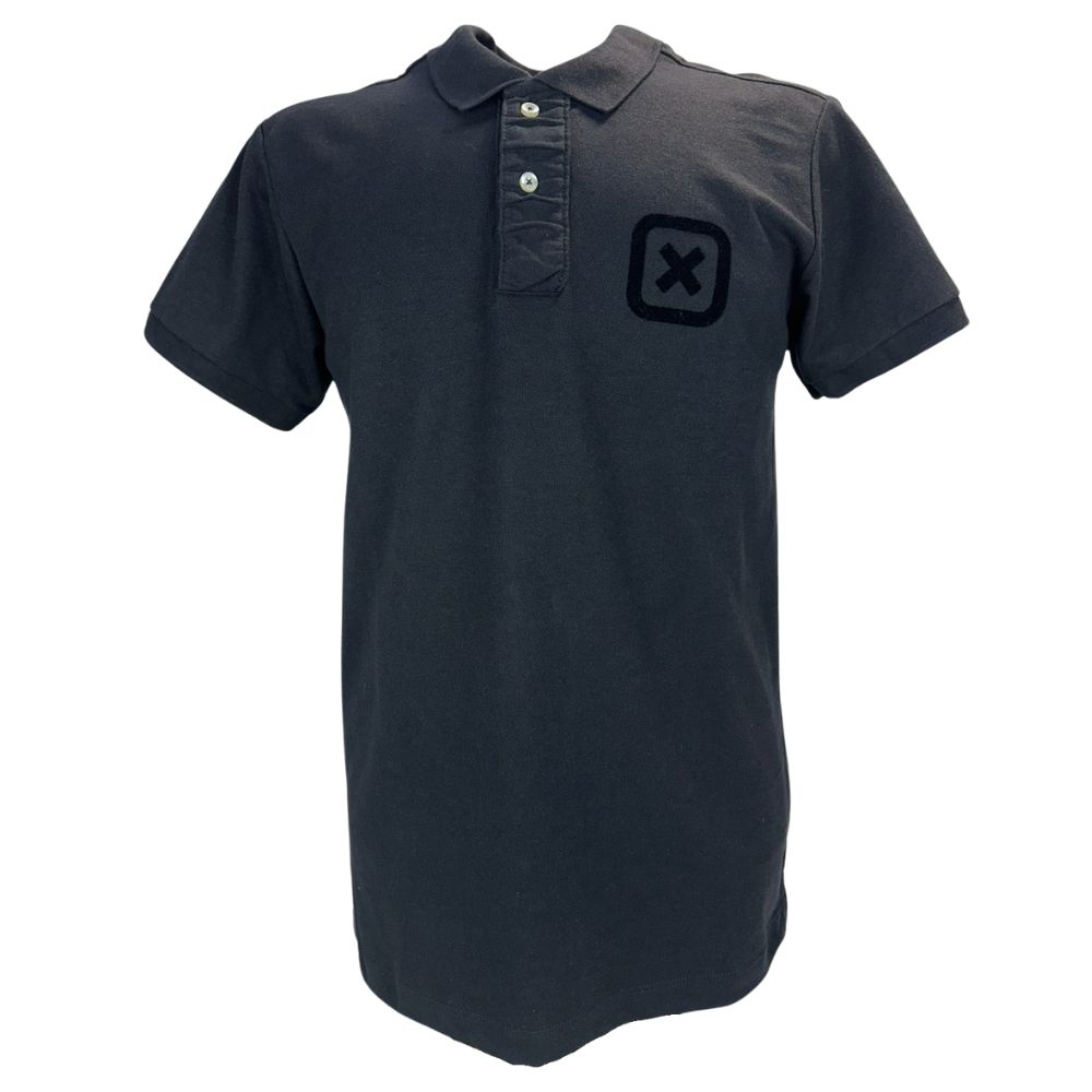 Camisa Polo Masculina TXC Manga Curta Regular Piquet Extra Type Preto Com Logo Preto Bordado Veludo Ref:6894