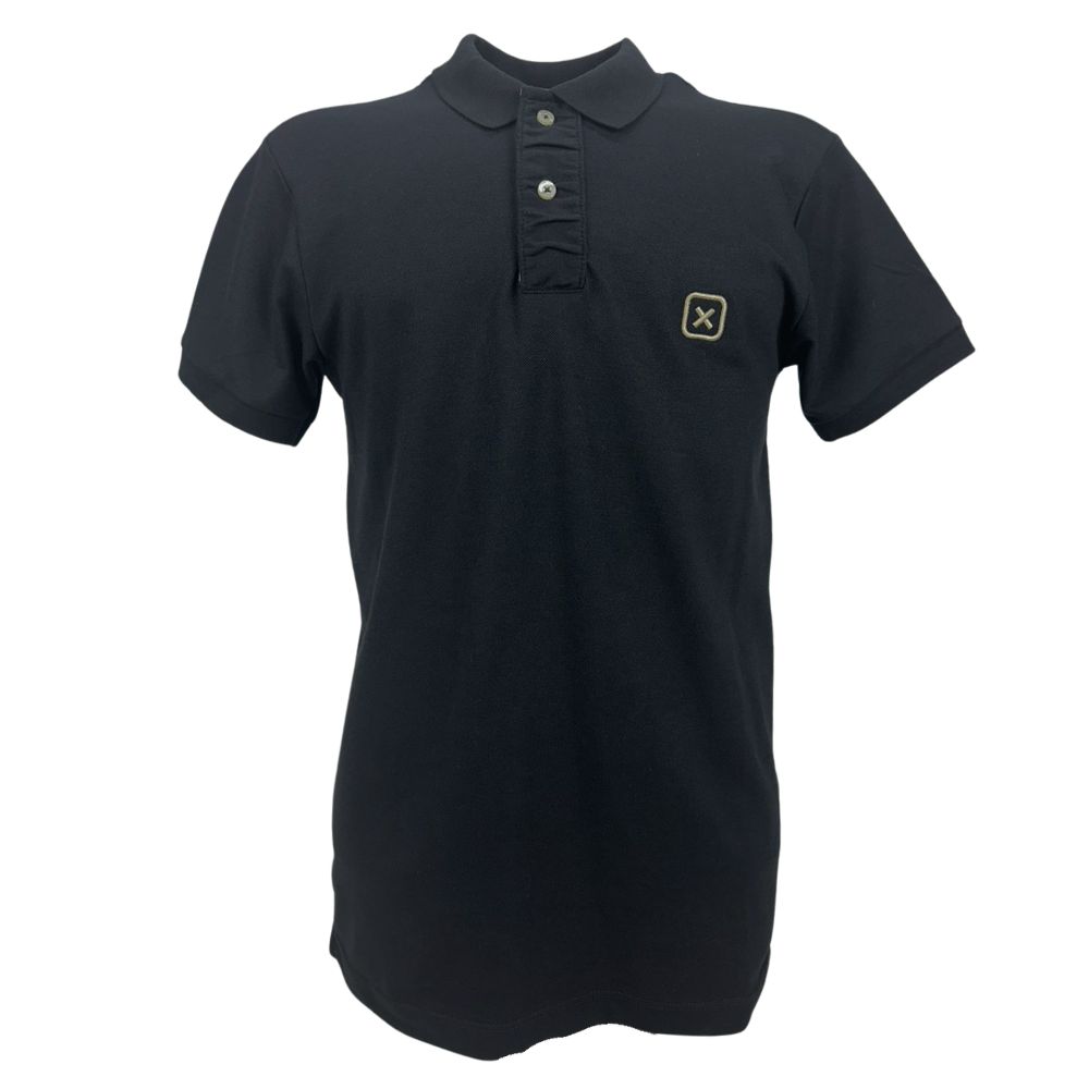 Camisa Polo Masculina TXC Manga Curta Regular Piquet Preto Logo Bege Ref:6930-0002