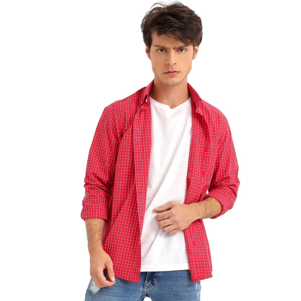 Camisa Masculina TXC Xadrez Vermelha - Ref. 2718L