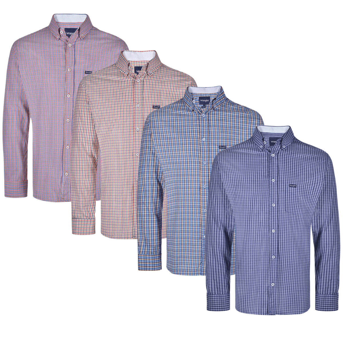 Camisa Xadrez Roxo Azul Laranja Rosa Masculina Wrangler