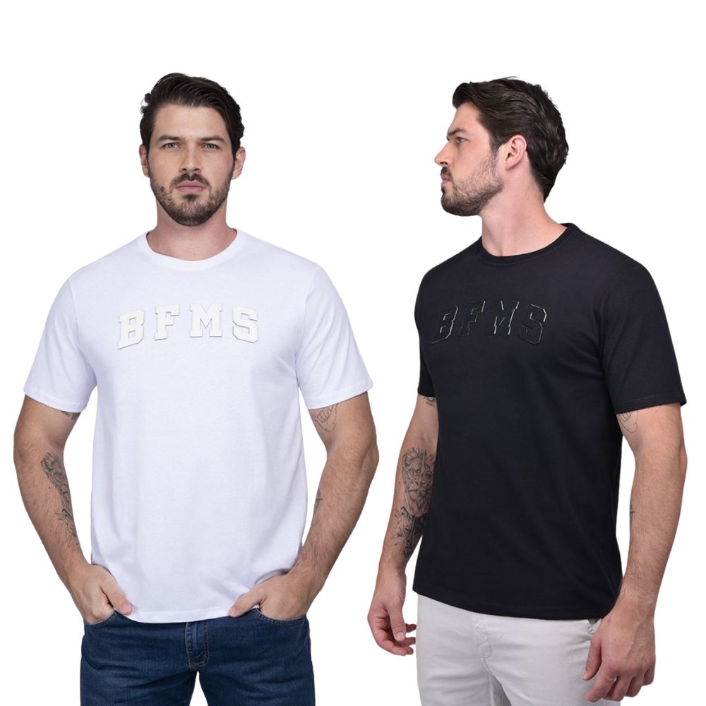 Camiseta Masculina BFMS Manga Curta Logo Bordada - Ref. CST 06