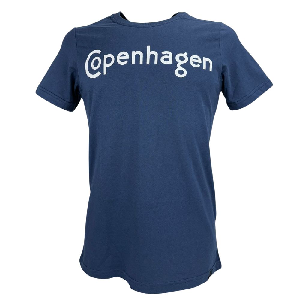 Camiseta Masculina Copenhagen Manga Curta Azul Marinho Estampado Branco Ref:0865
