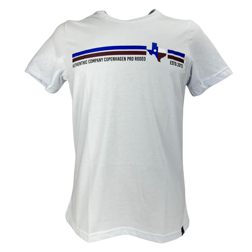 Camiseta Masculina Copenhagen Manga Curta Branco Estampado Em Azul/Marrom E Preto Ref:0865