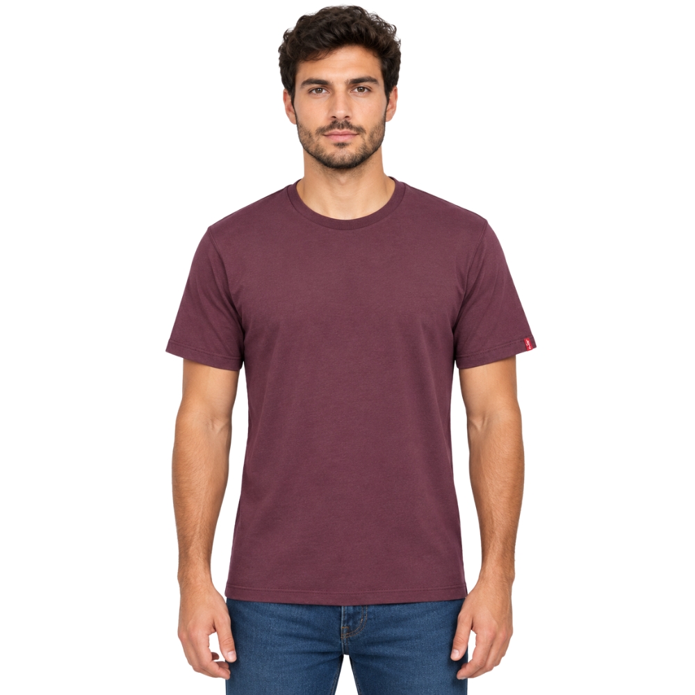 Camiseta Masculina Levi's Básica Bordô Ref:LB0020312