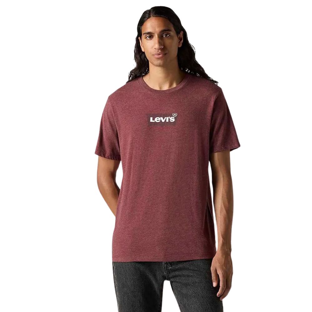 Camiseta Masculina Levi's Bordô Manga Curta Ref:294911848