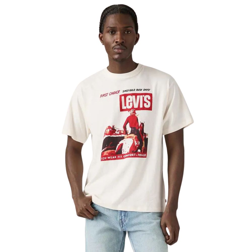 Camiseta Masculina Levi's Branca Estampada Ref:LB0013254