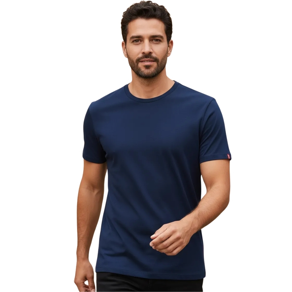 Camiseta Masculina Levi's Manga Curta Azul Marinho Básica REF:LB0020259