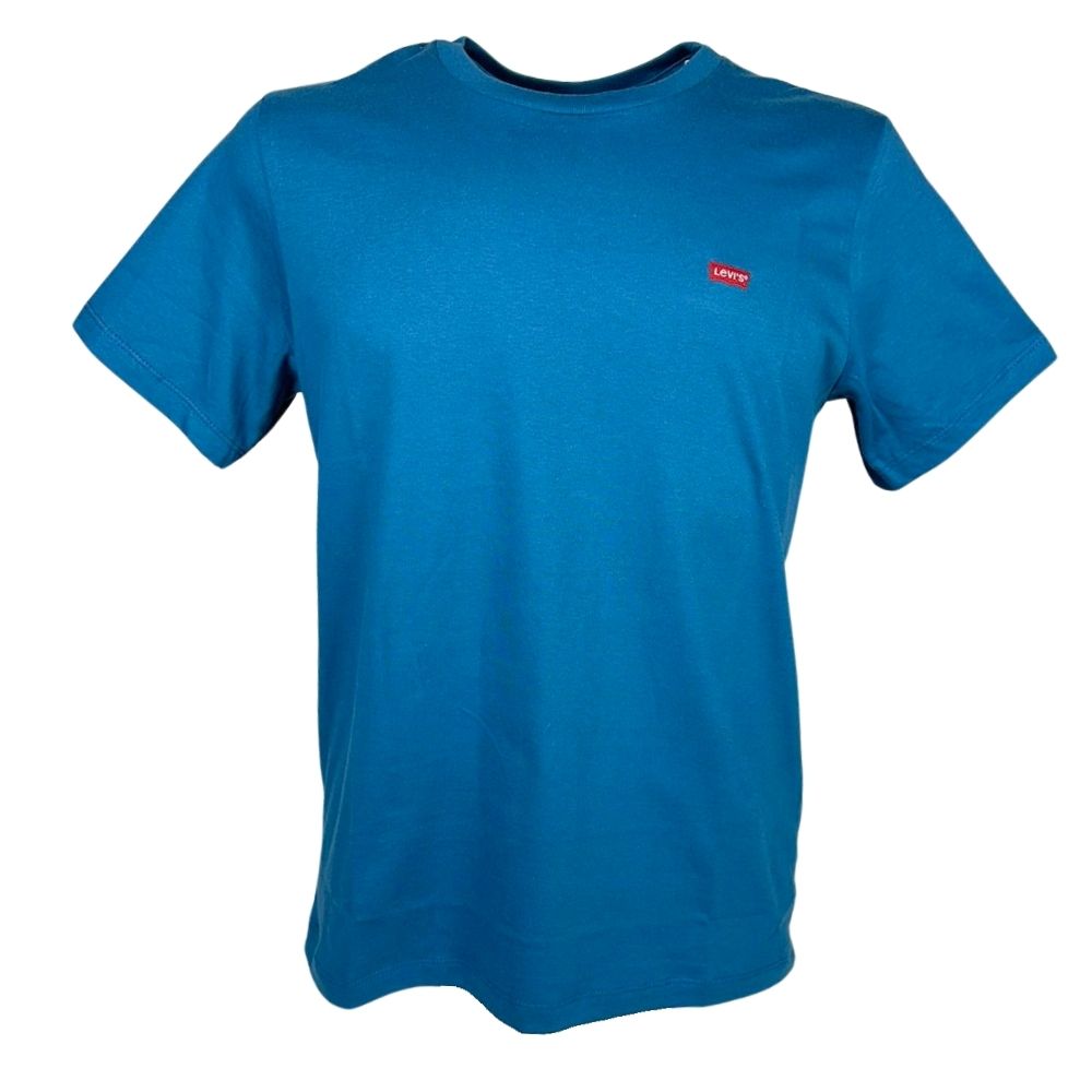 Camiseta Masculina Levi's Manga Curta Básica Azul Com Logo Vermelho - Ref.LB002-7003