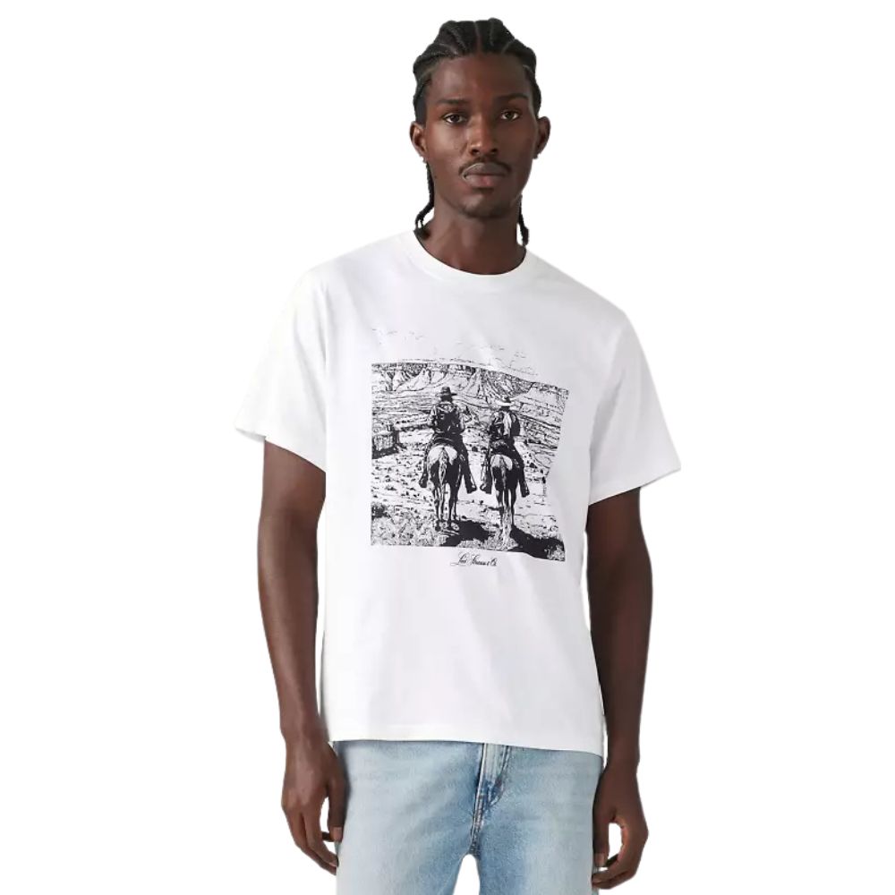 Camiseta Masculina Levi's Manga Curta Branco Gelo Cavaleiros REF: 161431946