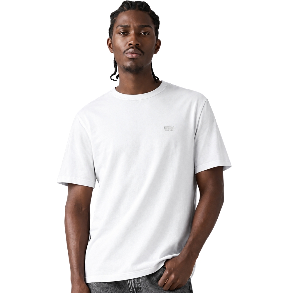 Camiseta Masculina Levi's Standard Fit Branca Básica Logo Bordado Ref:LB0020327