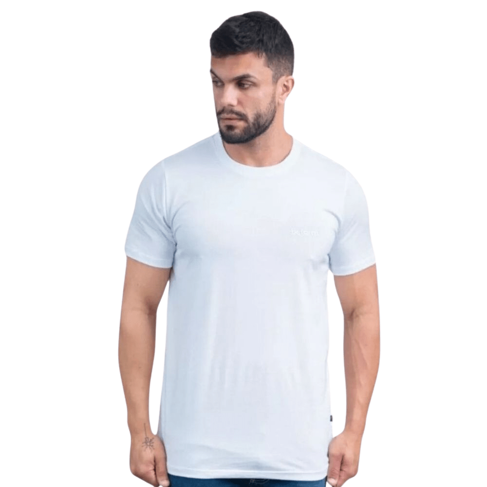 Camiseta Masculina Texas Farm Branca Manga Curta Com Logo Pequena Branco REF: CM358