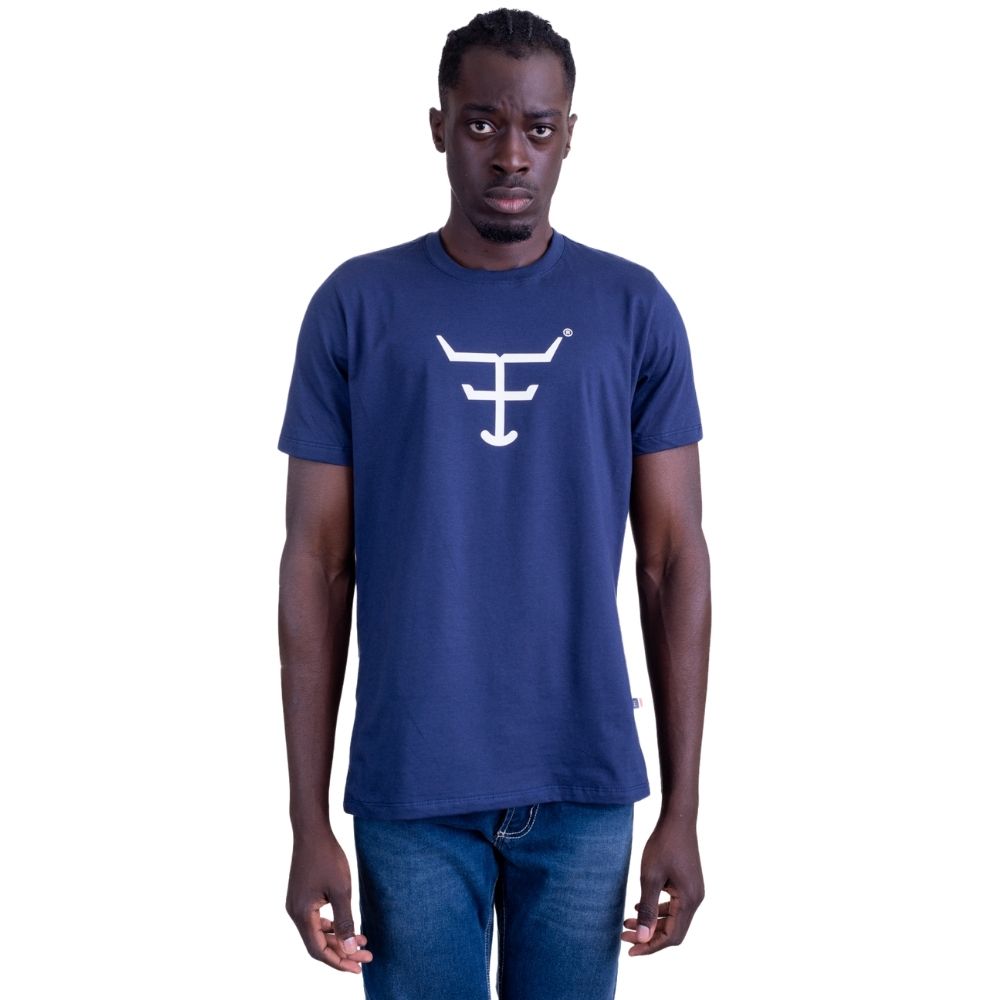 Camiseta Masculina Texas Farm Manga Curta Azul Marinho/Branco Ref.CM589