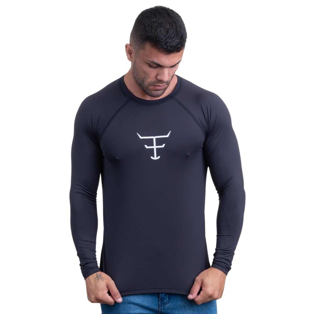 Camiseta Masculina Texas Farm Manga Longa Preto UV50+ R: UVM006