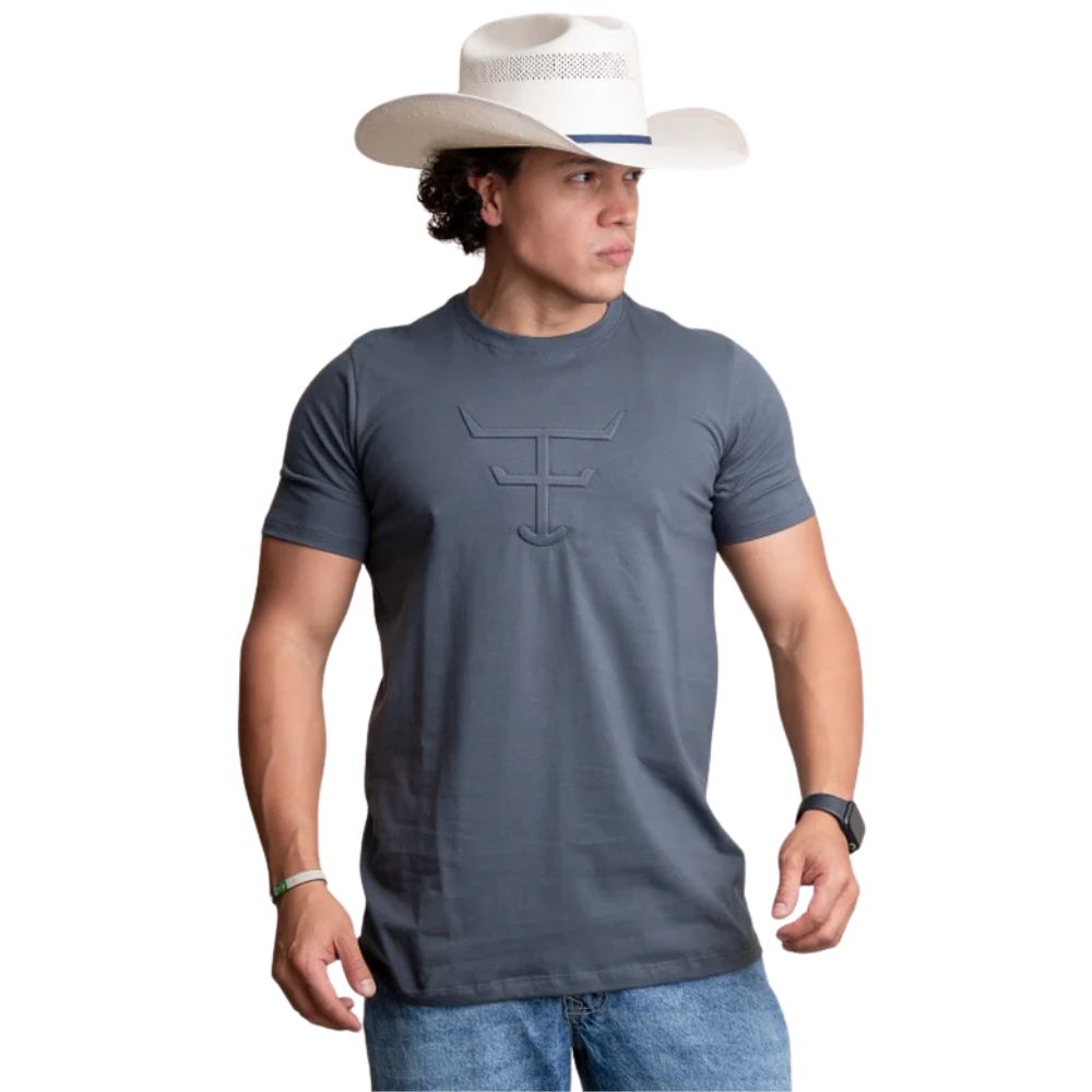 Camiseta Masculina Texas Farm Tx Ledge Manga Curta Cinza Chumbo Ref:CM442